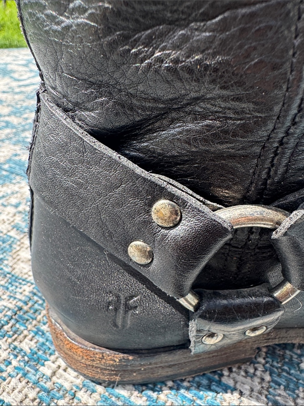 FRye Phillip Harness Classic Black Leather Riding Boots - Picture 3 of 9